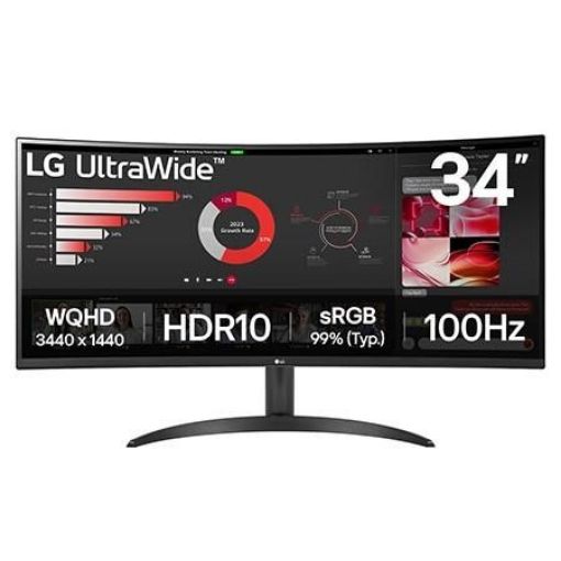 Obrázek LG MT VA LED 34" 34WR50QK - VA panel, 3440x1440, 2xHDMI, DP, prohnutý