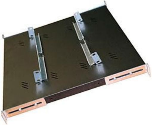 Obrázek TRITON Police s perforací 19", 1U/650mm, nosnost 80kg, černá