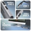 Obrázek AXAGON HMC-H3A, USB 5Gbps hub, 3x USB-A, HDMI 4k/30Hz, kabel USB-C 15cm