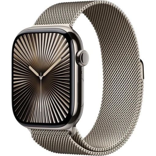 Obrázek Apple Watch Series 10 GPS + Cellular 46mm Natural Titanium Case with Natural Milanese Loop - M/L