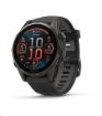 Obrázek Garmin fenix® 8 – 43 mm, AMOLED, Sapphire, Carbon grey DLC titanium, Black / Pebble grey se silikonovým řemínkem, EU