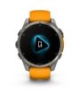 Obrázek Garmin fenix® 8 – 47 mm, AMOLED, Sapphire, Titanium s Orange/Graphite silikonovým řemínkem, EU