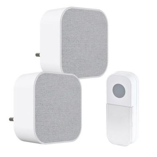 Obrázek Solight 2x bezdrátový zvonek, do zásuvky, 180m, bílý, learning code