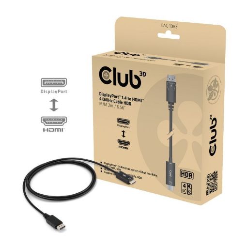 Obrázek Club3D Adaptér aktivní DisplayPort 1.4 na HDMI HDR (M/M), 2m