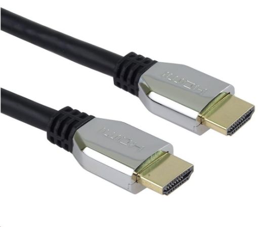 Obrázek PREMIUMCORD Kabel HDMI 2.1 High Speed + Ethernet kabel (Zinc Alloy krytky, zlacené konektory) 1.5m