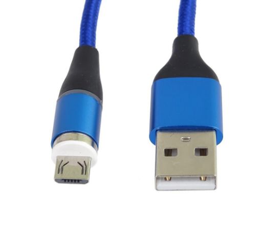 Obrázek PremiumCord Magnetický micro USB a USB-C nabíjecí a datový kabel, 1m, modrá