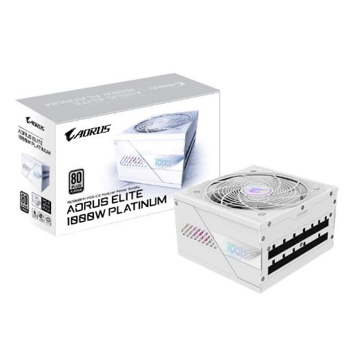 Obrázek GIGABYTE zdroj AE1000PM PG5, 1000W, 80+ Platinum, 120mm fan, bílá
