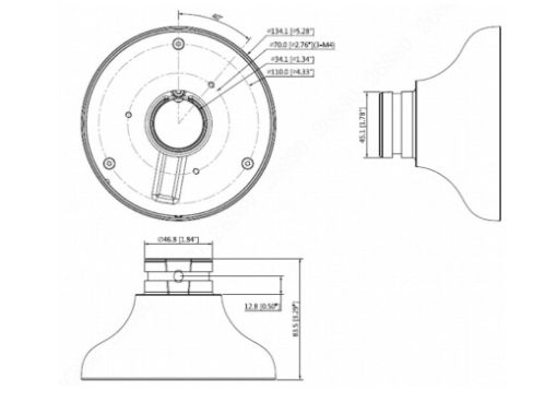 Obrázek Dahua PFA107, montážní adaptér pro PT IP kamery
