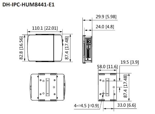 Obrázek Dahua KIT/IPC-HUM8441-E1-L4-0280B, IP kamera, Pinhole, 4Mpx, 1/2.7" CMOS, objektiv 2,8 mm, PoE