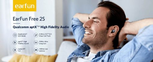 Obrázek EARFUN bezdrátová sluchátka Free 2 TW101B, černá