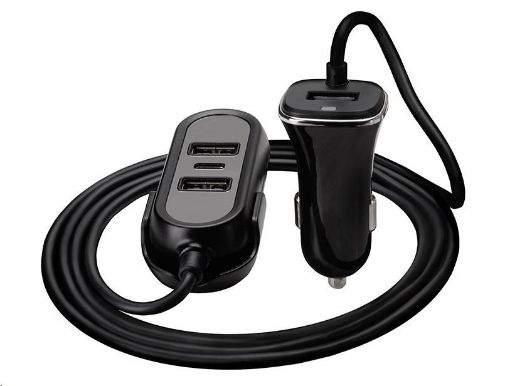 Obrázek TRACER nabíječka do auta 12-24V Multicharge 3xUSB 7,2A + PD 18W