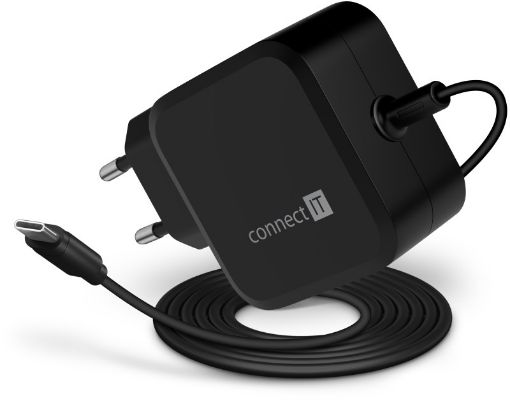 Obrázek CONNECT IT C-Power Mini univerzální notebookový adaptér USB-C, PD 67 W, černá