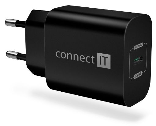Obrázek CONNECT IT Voyager2 nabíjecí adaptér 1×USB-C, 25W PD, černá
