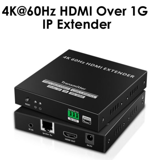 Obrázek PremiumCord HDMI extender na 120m přes LAN, nekompresovaný, 4K@60Hz, přes IP