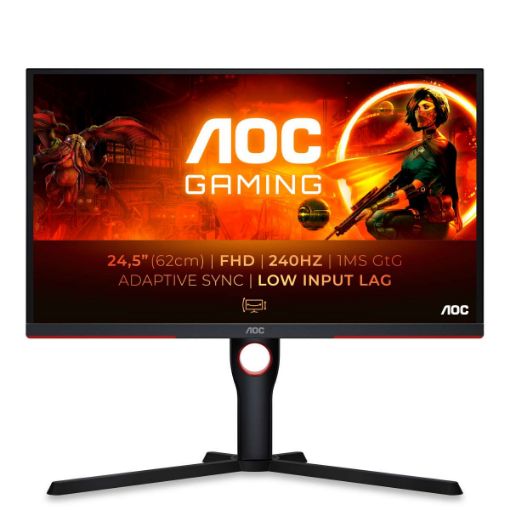 Obrázek AOC MT VA LCD WLED 24,5" 25G3ZM/BK - VA panel, 240Hz, 1920x1080, 2xHDMI, DP, pivot