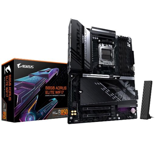 Obrázek GIGABYTE MB Sc AM5 B850 A ELITE WF7, AMD B850, 4xDDR5, 1xDP, WiFi, ATX