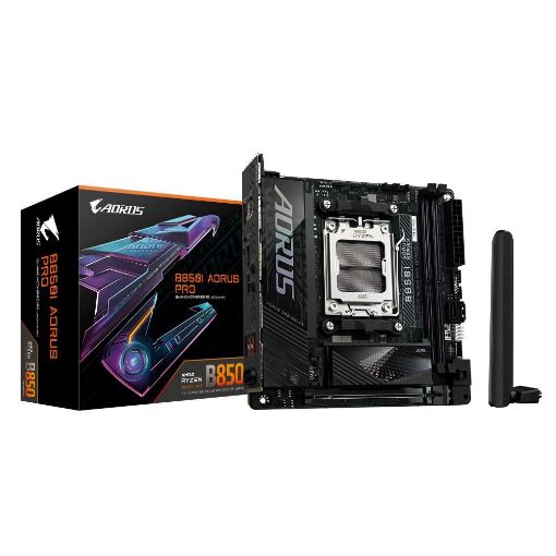 Obrázek GIGABYTE MB Sc AM5 B850I AORUS PRO, AMD B850, 2xDDR5, 1xHDMI, WiFi, Mini-ITX