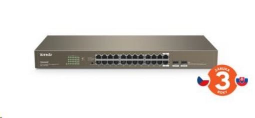 Obrázek Tenda TEG1024F - 22-port Gigabit Ethernet Switch + 2x Combo SFP/RJ45, 10/100/1000 Mbps, Fanless, Rackmount, Kov
