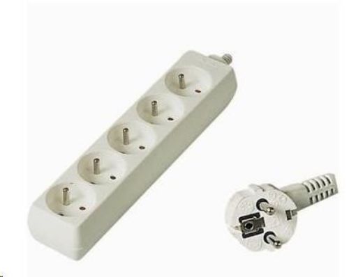 Obrázek PREMIUMCORD Prodlužovací přívod 230V 10m, 6 zásuvek, bílá