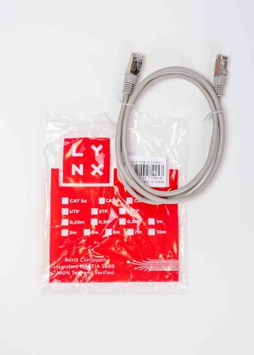 Obrázek LYNX patch kabel Cat5E, FTP - 1m, šedý (prodej po 10 ks)