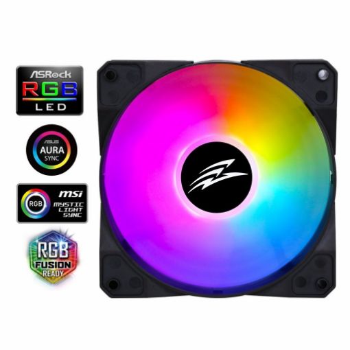 Obrázek EVOLVEO 12FM ventilátor 120mm, ARGB ring, černý rám, master