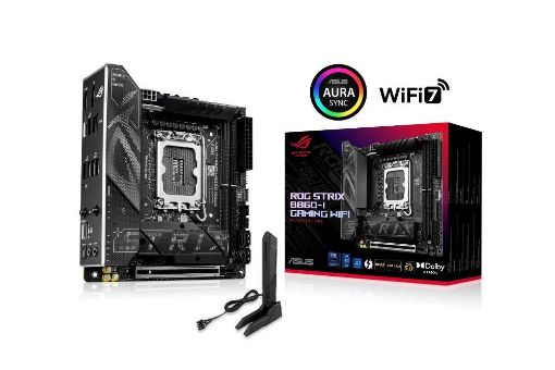 Obrázek ASUS MB Sc LGA1851 ROG STRIX B860-I GAMING WIFI, Intel B860, 2xDDR5, 1xThunderbolt, 1xDP, 1xHDMI, WiFi, Mini-ITX