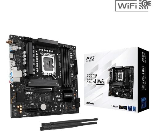 Obrázek ASRock MB Sc LGA1851 B860M Pro-A WiFi, Intel B860, 4xDDR5, 1xDP, 1xHDMI, WiFi, mATX