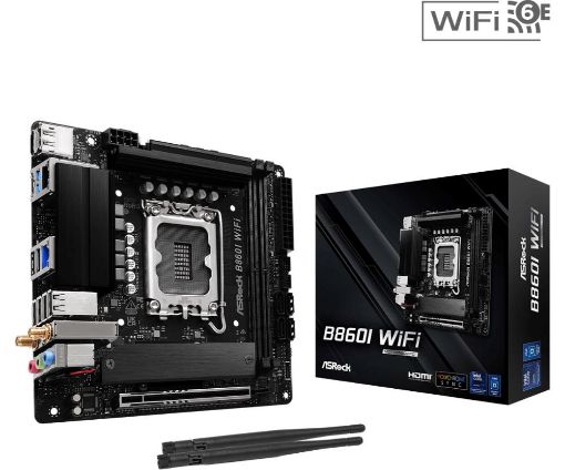 Obrázek ASRock MB Sc LGA1851 B860I WiFi, Intel B860, 2xDDR5, 1xDP, 1xHDMI, WiFi, Mini-ITX