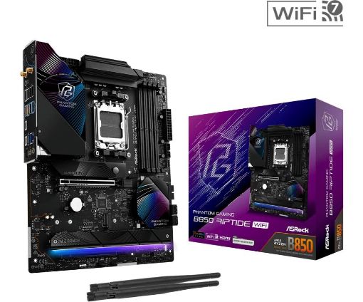 Obrázek ASRock MB Sc AM5 B850 Riptide WiFi, AMD B850, 4xDDR5, 1xHDMI, WiFi, ATX