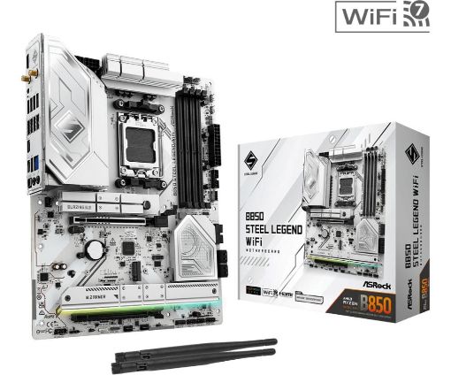 Obrázek ASRock MB Sc AM5 B850 Steel Legend WiFi, AMD B850, 4xDDR5, 1xHDMI, WiFi, ATX