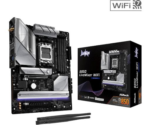 Obrázek ASRock MB Sc AM5 B850 LiveMixer WiFi, AMD B850, 4xDDR5, 1xDP, 1xHDMI, WiFi, ATX