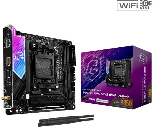 Obrázek ASRock MB Sc AM5 B850I Lightning WiFi, AMD B850, 2xDDR5, 1xUSB4, 1xHDMI, WiFi, Mini-ITX