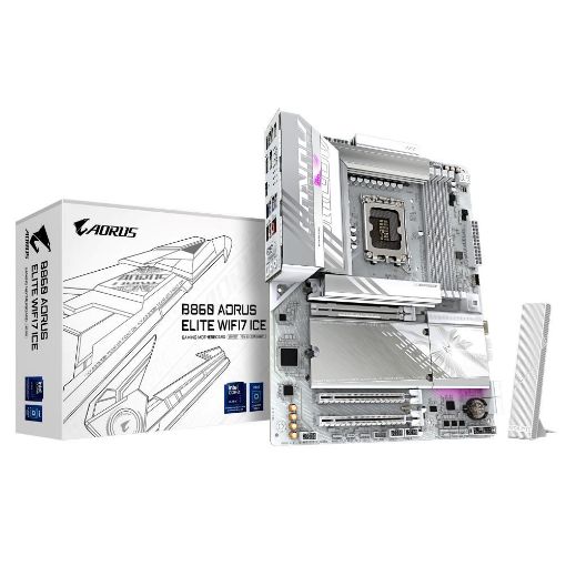 Obrázek GIGABYTE MB Sc LGA1851 B860 AORUS ELITE WIFI7 ICE, Intel B860, 4xDDR5, 1xUSB4, 1xDP, 1xHDMI, WiFi, ATX