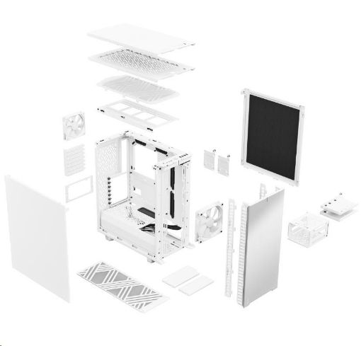 Obrázek FRACTAL DESIGN skříň Define 7 Compact White Solid, USB 3.1 Type-C, 2x USB 3.0, bez zdroje, mATX
