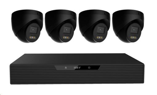 Obrázek iGET N85P4 HOME NVR PoE recorder + 4x black camera, 3K+ (5 MPx) resolution, set