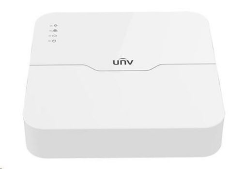 Obrázek Uniview NVR, 16 kanálů, 8xPoE (max.108W), H.265, 1x HDD (max.6TB),propustnost 64/48Mbps,HDMI,VGA,2xUSB 2.0, audio, ONVIF
