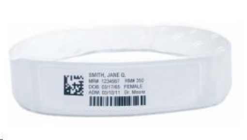 Obrázek Zebra Wristband, PolyPro/PET, 3 x 11in (76x279mm); DT, Z-Band Fusion, Adhesive Closure, Adult w/ Label, 200/roll, 5 roll