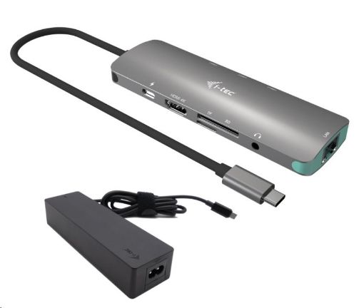 Obrázek i-tec USB-C Metal Nano Docking Station 4K HDMI LAN with Power Delivery 100 W + Charger 100W