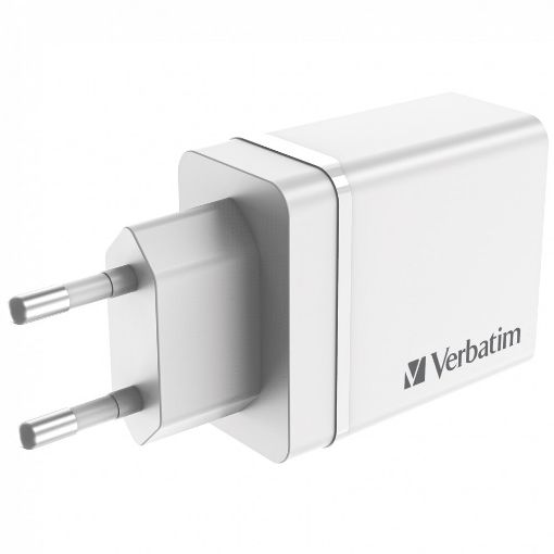 Obrázek VERBATIM Univerzální adaptér nabíječka CHR-30EU2, 30W, 1x USB-C, 3x USB bílá
