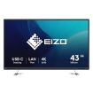 Obrázek EIZO MT 43" EV4340X-BK FlexScan, IPS, 3840x2160, 350nit, 1000:1, 5ms, USB-C, DisplayPort, USB, HDMI, Repro, Černý