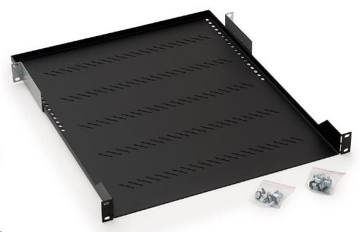 Obrázek TRITON Police s perforací 19", 1U/450mm, nosnost 40kg, černá