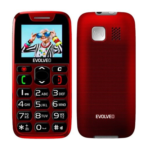Obrázek EVOLVEO EasyPhone, mobilní telefon pro seniory s nabíjecím stojánkem, červená