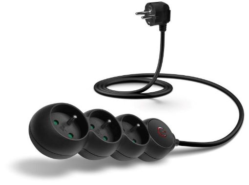 Obrázek CONNECT IT prodlužovací kabel 230V, 3 zásuvky, 1.5m, s vypínačem, černá