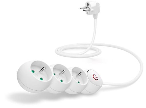 Obrázek CONNECT IT prodlužovací kabel 230V, 3 zásuvky, 1.5m, s vypínačem, bílá
