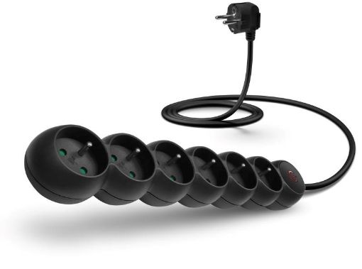 Obrázek CONNECT IT prodlužovací kabel 230V, 6 zásuvek, 5m, s vypínačem, černá