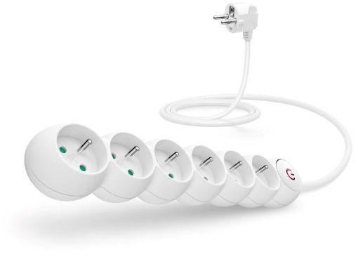 Obrázek CONNECT IT prodlužovací kabel 230V, 6 zásuvek, 5m, s vypínačem, bílá