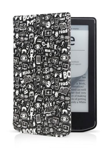 Obrázek CONNECT IT Pouzdro na čtečku knih PocketBook 629, 634, Doodle černá