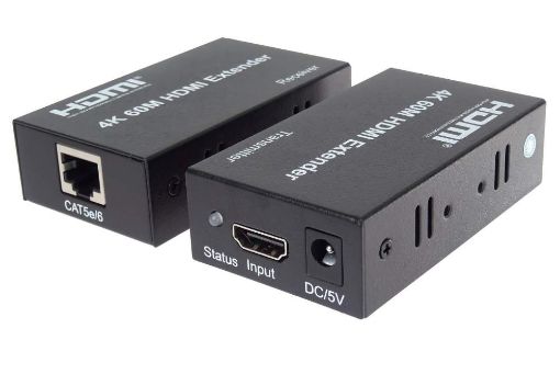 Obrázek PremiumCord HDMI2.0 extender na 60m přes jeden kabel Cat5e/Cat6/Cat7