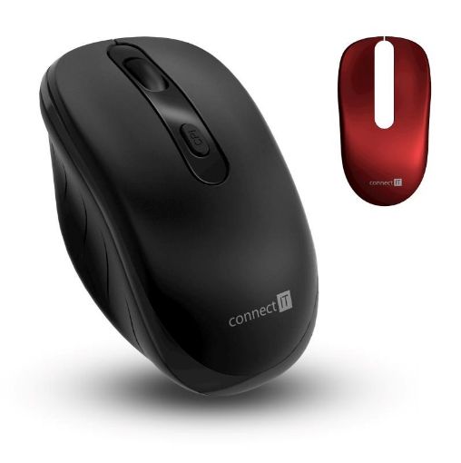 Obrázek CONNECT IT LONG LIFE bezdrátová tichá myš, USB, (+ 2x AA baterie zdarma), černá