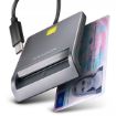 Obrázek AXAGON CRE-SM3TC, USB-C FlatReader čtečka kontaktních karet Smart card (eObčanka), kabel 1.2m